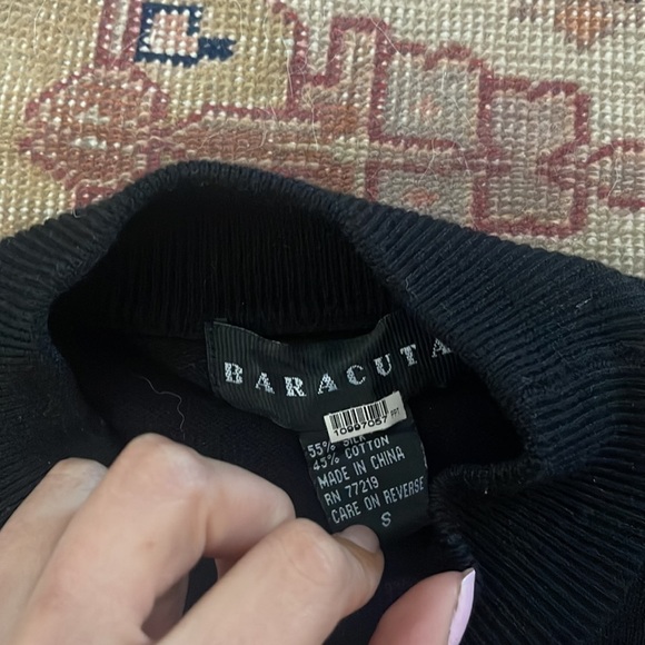 Mens Vintage Baracuta mock neck silk blend sweater small black - Picture 3 of 7